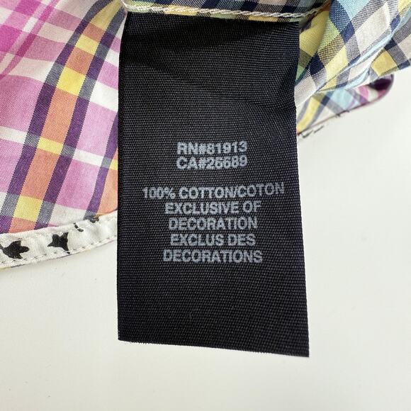 Robert Graham X Men’s Medium Shirt Plaid Short Sleeve Cotton Made in India - Picture 4 of 8